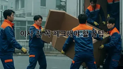 이사 전, 꼭 체크해야 할 꿀팁!